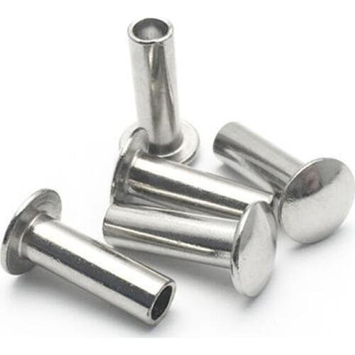 10pcs M5 304 stainless steel flat round head semi-tubular rivet Hollow nail GB873 35mm-70mm Length