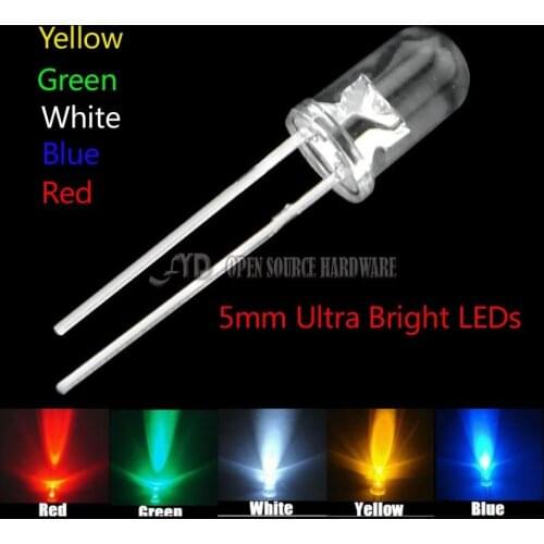 100pcs NEW 5mm Round Super Bright red LED light Diode