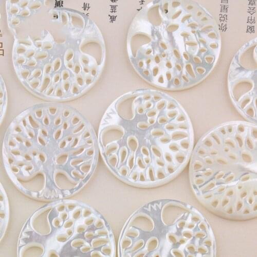 20pcs Top quality genuine mother of pearl loose tree of life beads pendant for jewelry making for girl friendship Lovely