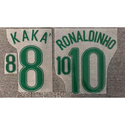2006 #8 KAKA Nameset #10 RONALDINHO Printing Iron On Patches Soccer Patch Badge