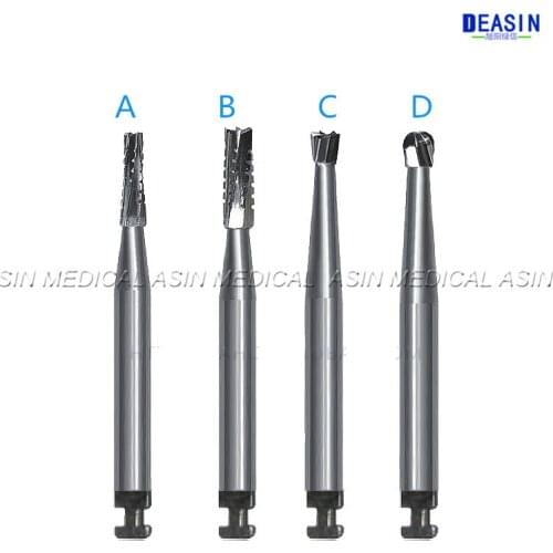 5 pcs x Dental low-speed handpiece bur tungsten steel needle Ball drill Cracked drill Inverted cone RA lowspeed bur cutting