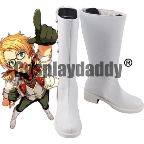 Ensemble Stars! Judge! Black and White Duel Yuuki Makoto Mao Isara Hokuto Hidaka Cosplay White Shoes Knee-high Boots S008