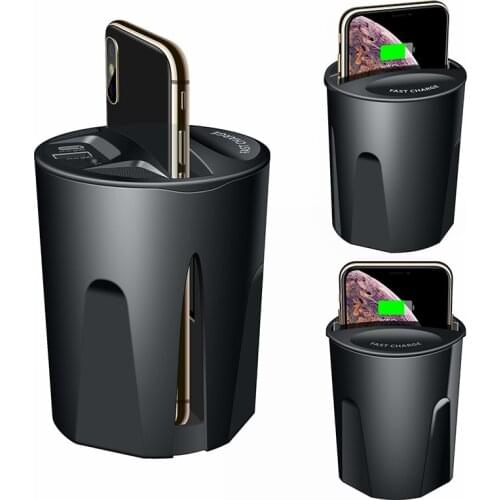Fast QI Wireless Car Charger For Samsung S10 S9 S8 S7 S6 Edge Note 8 9 iphone 8 X 10 Fast Wireless Charging Cup Car Phone Holder
