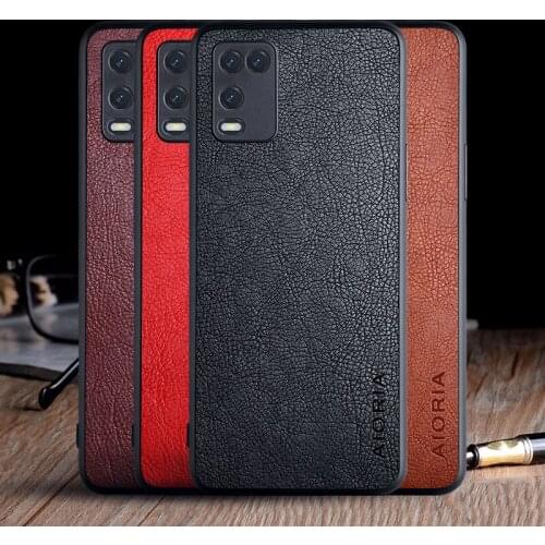 Case for OPPO A54 4G funda luxury Vintage Leather skin capa with tpu hard cover for oppo a54 4g case coque