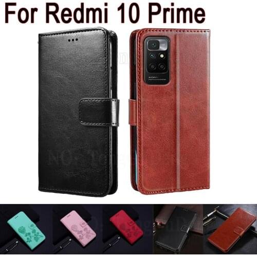 Redmi10 Etui Cover For Redmi 10 Prime Case Phone Protective Shell Book For Xiaomi Redmi10 Prime Flip Wallet Leather Stand Cases