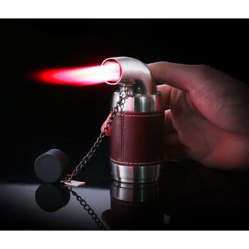 Four Red Flame Torch Spray Gun Lighter Cigar BBQ Turbo Lighter Jet Butane Gas Powerful Windproof 4 Nozzles Pipe Kitchen Lighter