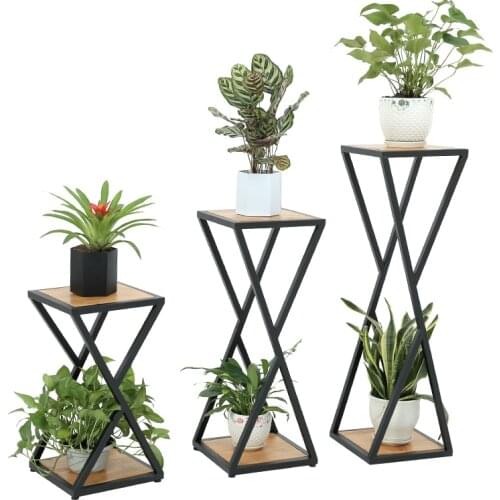Flower stand wrought iron multi-layered simple modern living room floor flower pot indoor balcony green chrysanthemum plan
