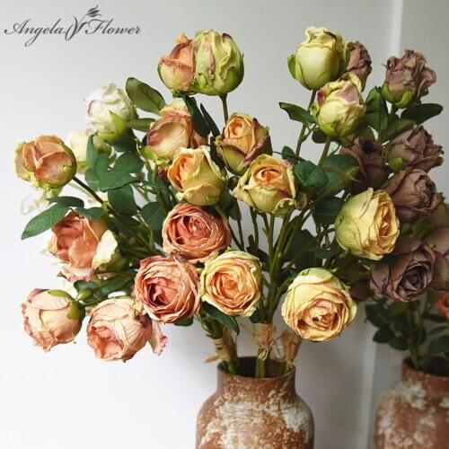Artificial Flower Silk Austin Rose Peony Living Room Home Decor Ornaments Fake Floral Wedding Bouquet Window Display Photo Props