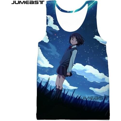 Jumeast Brand Men/Women 3D Printed Vest Cartoon Anime Your name Short Sleeve New Fashion Sport Pullover Summer Tank Tops Tees