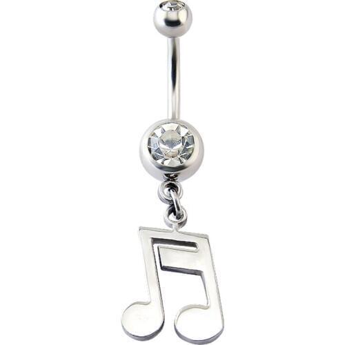 Musical note belly button rings belly piercing surgical steel navel ring fake women body piercing jewelry fashion