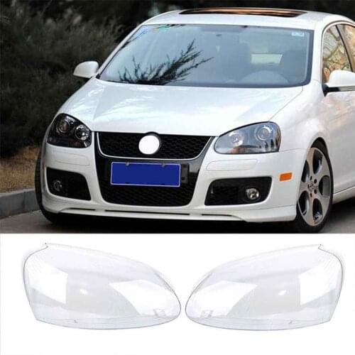 2pcs Car Head Lights Cover for VW Golf 5 MK 5 Jetta 2005 2009 Transparent Housing Front Headlights Lens Shell Glass Lampcover