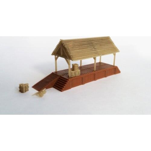 Outland Models Wood Style Loading Shed / Platform Z Scale Train Railway Layout