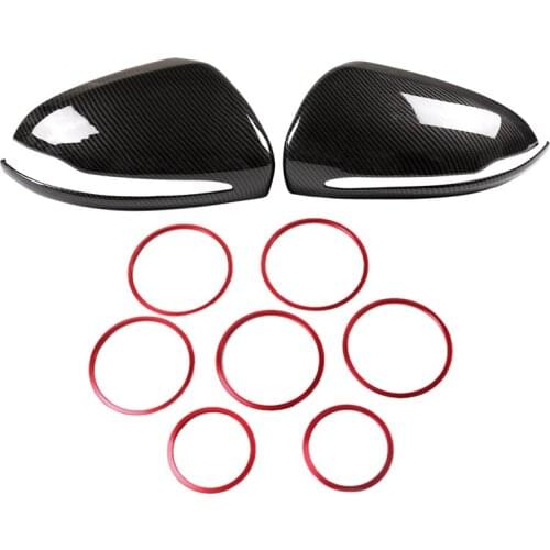 Right Drive Rearview Mirror Cover Trim with 7Pcs A/C Outlet Ring Cover Trim, for Mercedes Benz C Class 2015 GLC 2016