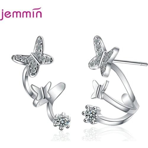 Novel Shape Design Stud Earrings For Women Girls Best Engagement Accessories Real 925 Pure Sterling Silver Jewelry