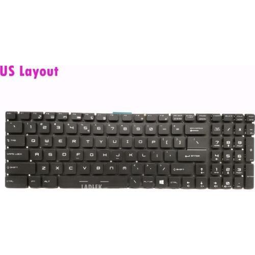 New US RGB Colorful Backlit keyboard for MSI Gaming GT62VR 6RD/GT62VR 6RE/GT62VR 7RE Dominator Pro GL62 6QC/GL62 6QD/GL62 6QE