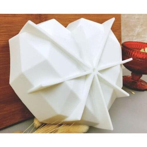 Single hole single diamond big love silicone cake pudding mold household DIY mousse dessert baking plate mold