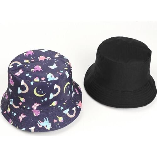 2021 Cotton cartoon animals print Bucket Hat Fisherman Hat outdoor travel hat Sun Cap Hats for Men and Women 336