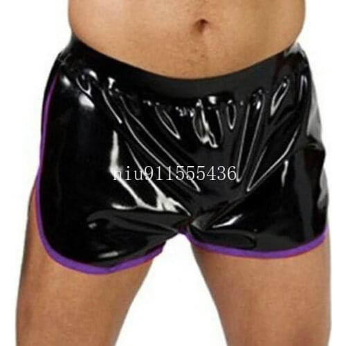 Sexy Natural Latex Underwear Boxer Shorts Briefs Handmade Men Short Pants(no zipper) kakegurui cosplay costume