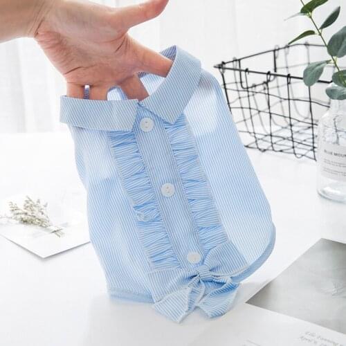 Kevnicely Dog Shirts British Style Plaid Dog Shirts Cotton Pet Puppy T-Shirt Dog Clothes For Small Medium Dogs Cat Y024