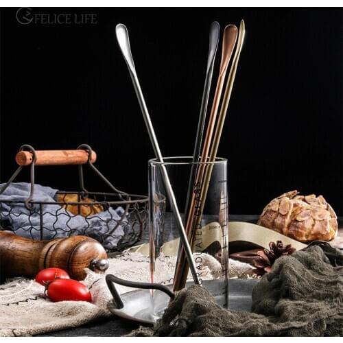 1PC Handled Spoons Stainless Steel Tableware for Coffee Mixing Ice Cream Tool