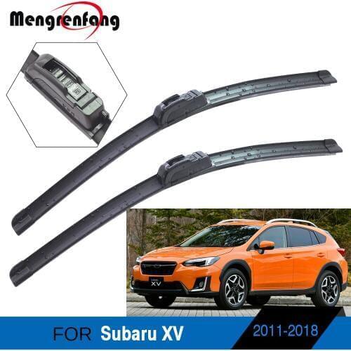For Subaru XV Car Front Windscreen Wiper Blades Soft Rubber Frameless Wiper J Hook & Push Button Arms