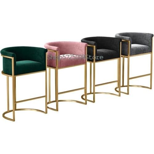 Nordic Bar Chair Light Luxury Bar Chair Simple Window Table Coffee Shop Milk Tea Net Red Back Sofa High Stool