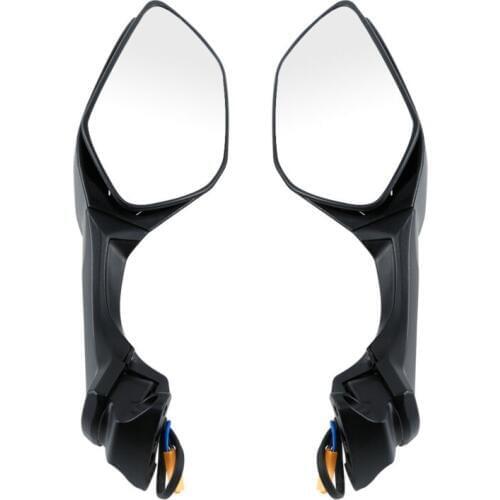 Motorcycle ABS Rear View Mirrors LED Turn Signal For Kawasaki Ninja ZX10R ZX-10R ZX 10R 2016-2019 2018 2017 Black