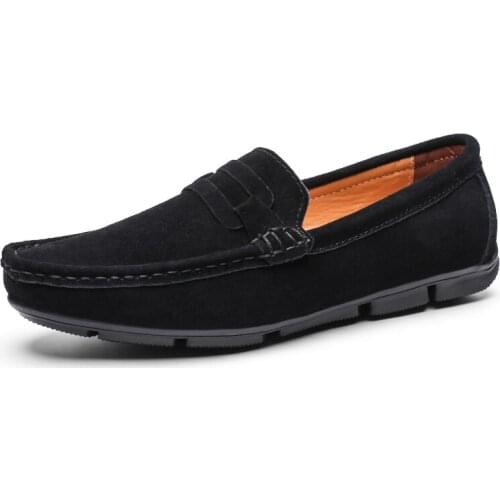 Big Size Casual Lightweight Suede Shoes Men Retro Fashion Men Shoes Genuine Leather Men Loafers Moccasins Slip on Mens Flats