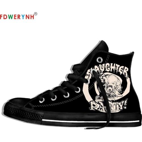 Slaughter Music Fans Heavy Metal Band Logo Personalized Shoes Light Breathable Lace Upcanvas Casual Shoes