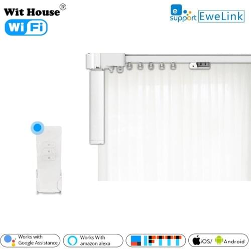 EWeLink WIFI Smart Curtain Blind Motor RF Control Customize Electric Curtain Track, Voice control by Alexa and google assistant