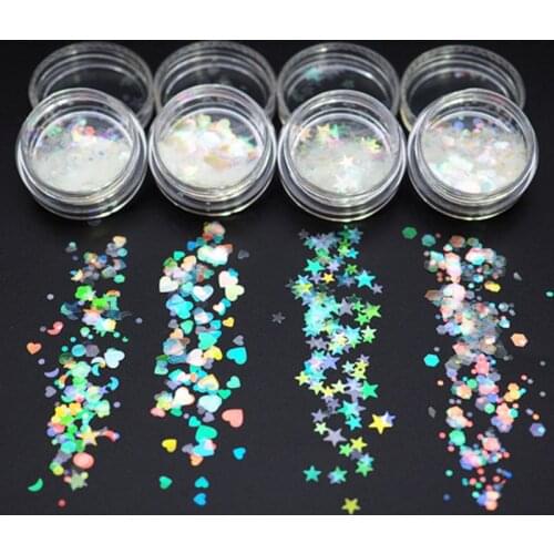 Heart Star Shape Laser Bright Flake Sequins DIY Resin Fillings Jewelry Making