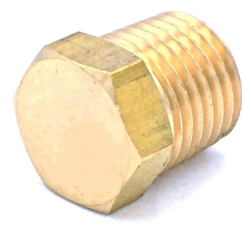 1/4" NPT Male Hex End Plug Brass Pipe Fitting Connector Adapter Water Gas Oil Fuel