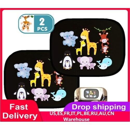 2pcs Creative Design Car Sun Shades Car Window Shades Rear and Side Window Car Heat Shield Protect Baby Window Shade Wholesale