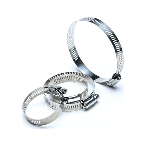 304 Stainless Steel pipe Clamps/Hose Clips Durable Silver Durable Anti-oxidation Corrosion-resistant Powerful Torque 10MM~90MM
