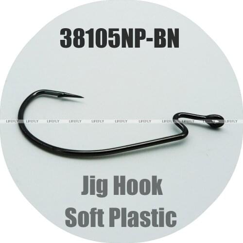 38105NP-BN, Ultra Lock, Soft Plastic Worm Jig Hooks, 100pcs Fishing Hooks, Jig Fishing (old ref: 38105BLN)