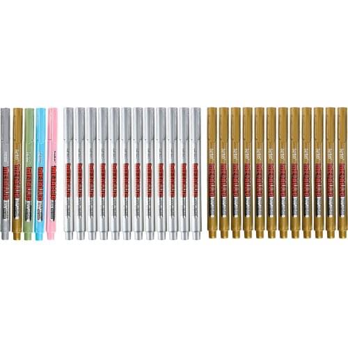 5/10Pcs Permanent Metallic Markers Paint Marker Pens for Rock Painting, Black Paper, Fabric, Metal, Ceramics, Wine Glass