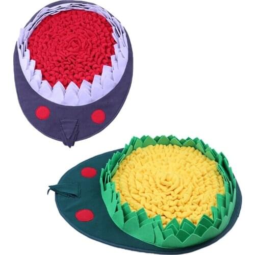 Shark Shape Pet Dog Snuffle Mat Nose Smell Training Blanket Sniffing Pad Slow Feeding Bowl Food Dispenser Carpet B2QB