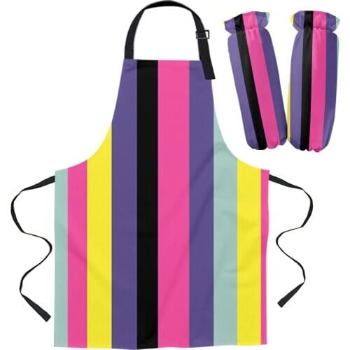 Color Stripes Apron Kitchen Household Cleaning Pinafore Home Cooking Apron Kitchen Baking Accessories Aprons for Woman