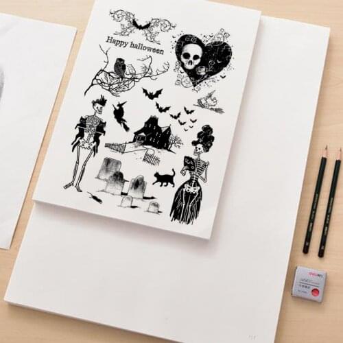 Halloween Bat Spider Web Silicone Clear Seal Stamp DIY Scrapbooking Emboss Photo H55A