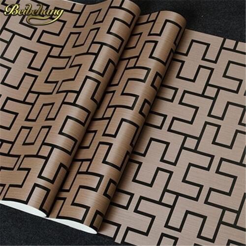 Beibehang Exquisite Wallpaper for walls 3 d Vintage Stencilling geometry Plaid Wall Paper Roll For TV Background papel de parede