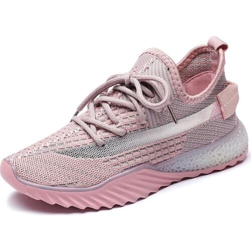 New Mesh women Shoes Casual Flat Running Shoes Non-slip Breathable Wear Female Shoes Fashion Fly Woven Summer Ladies Shoes