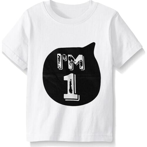 Little Boys Girl Summer Clothes Childrens Clothing T-Shirts Tops Baby Birthday Party Shirt Outfit 1 2 3 4 Year White Black Tees