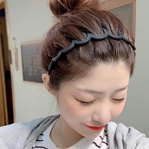 Fashion Mens Women Unisex Black Wavy Hair Head Hoop Band Sport Headband Hairband Hair Accessories