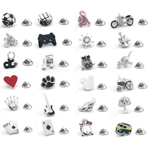 Mens Fashion Brooch Ladys Lapel Pin Clothing Backpack Badge Quality Brass Material Music Car Animal Anchor Poker Design