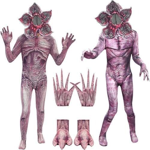 Man Cosplay Demogorgon Halloween Costume for Stranger Things Season 3 costume Mardi Gras Kids funny Carnival Party clothes set