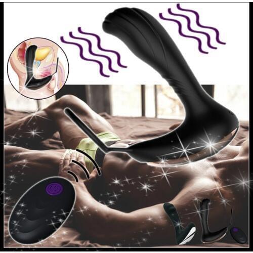 Male Prostate Massage Vibrator Anal Plug Silicone Waterproof Prostata Stimulator Butt Delay Ejaculation Ring Sex Toy For Men -50