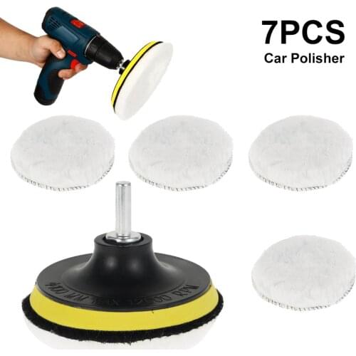 7pcs Buffing Pad 4 inch Car Sponge Polishing Pad Kit Abrasive Polisher Drill Adapter Waxing Compound headlight restoration kit