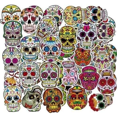 50Pcs DIY Decorate cartoon skull sticker Waterproof PVC Mixed Stickers for Skate Trunk Bike Motorcycle Wallpaper