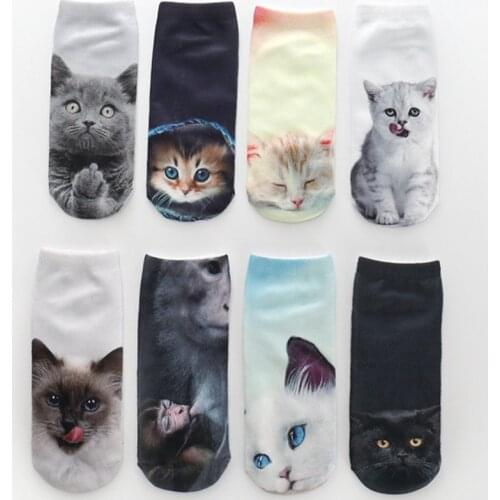 3D Printing Socks Starry Unicorn Cute Animal Thermal Transfer Cotton Socks
