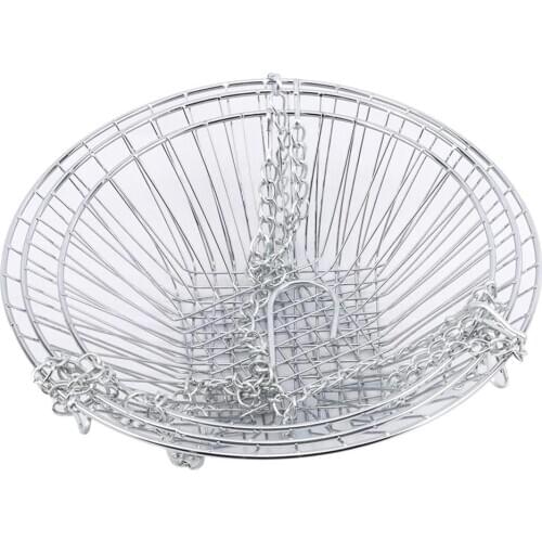 New 3 Layers Hollow Round Wire Hanging Fruit Vegetable Kitchen Storage Basket Plate